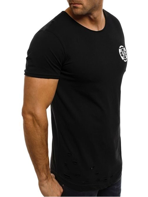 Moderní černé tričko s potiskem na zadní straně BREEZY 263