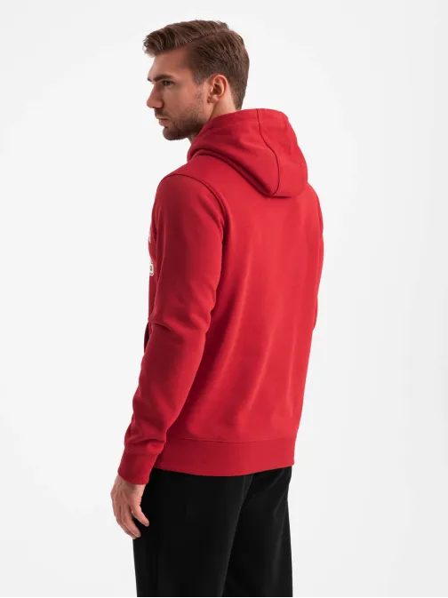 Pánská mikina s kapucí červená v1 om-ssps-0143