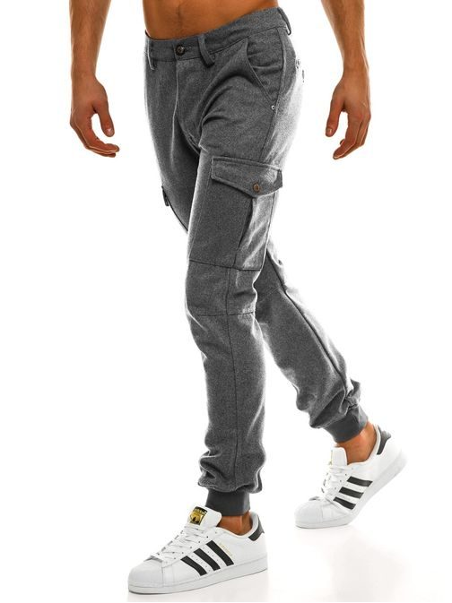 Šedé jogger kalhoty s kapsami XZX-STAR 8736