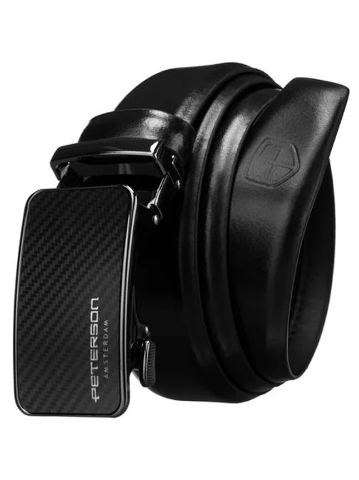 Moderní černý pánský opasek s automatickou sponou