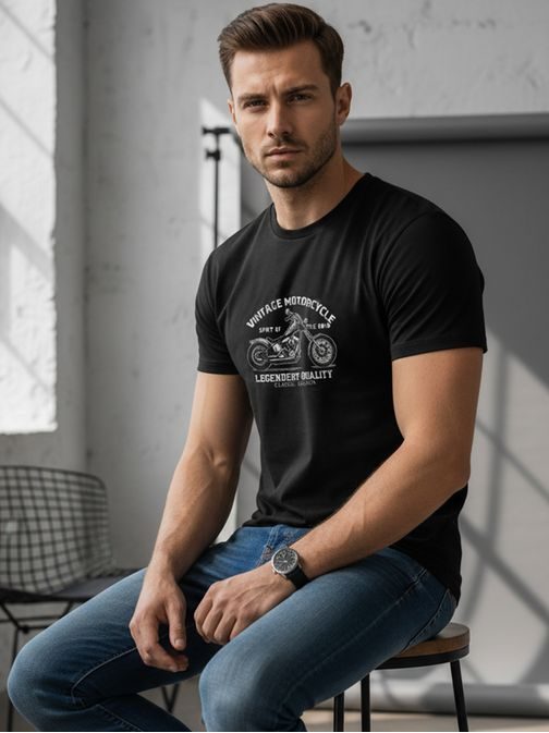 Černé tričko s originálním logem moto