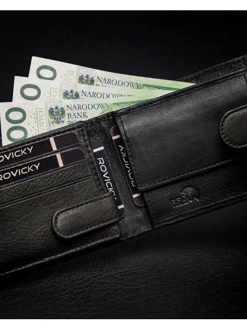Kožená peněženka v černé barvě Rovicky