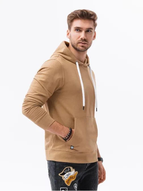 Trendy hnědá mikina B1147