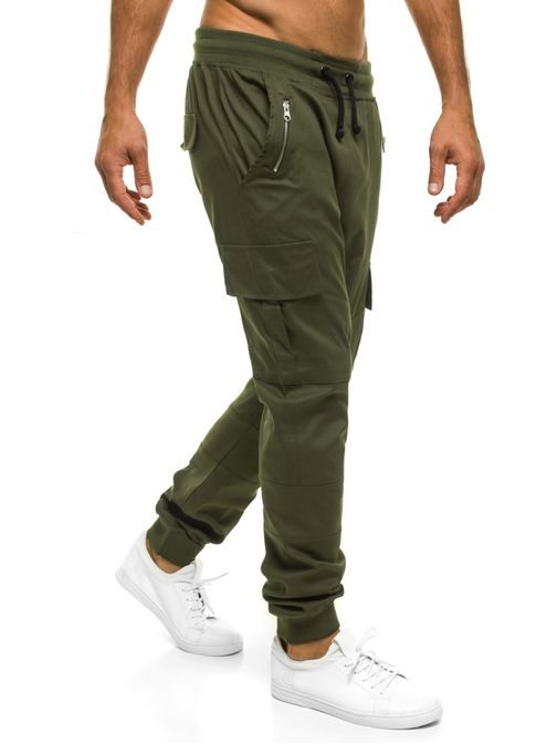 Jedinečné zelené kapsáčové kalhoty ATHLETIC 707