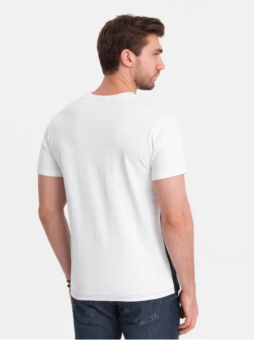 Stylové bílo-modré tričko V3 TSCT-0174