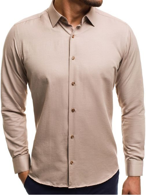 Béžová pánská společenská košile CSS 001
