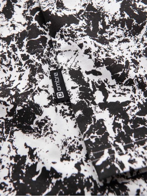 Jedinečné bílo-černé bavlněné tričko V2 TSFP-0223