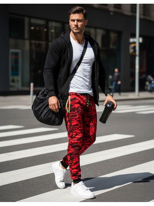 Červené tepláky pro muže