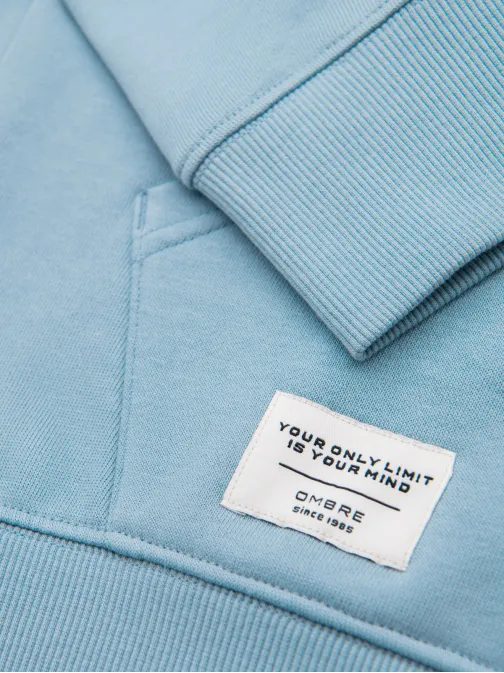 Módní světle modrá mikina s kapucí SSBN-0270