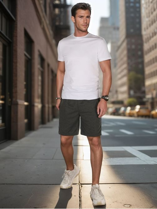 Pohodlné grafitové pánské šortky