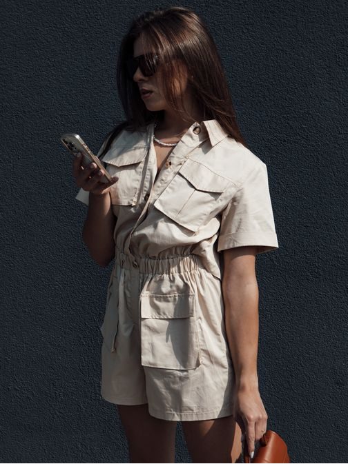 Dámský letní overal v béžové barvě BROST