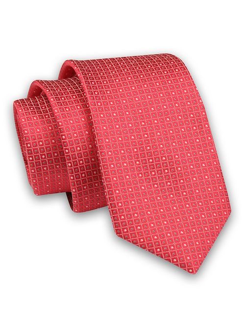 Červená kravata s výrazným vzorováním
