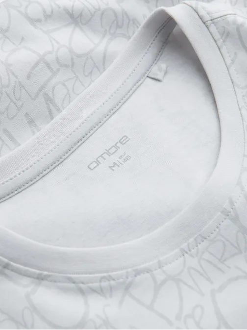 Pánské tričko šedé s ozdobnou kapsou a tištěnými písmeny V3 S2042