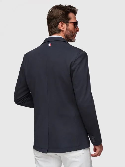 Tmavě modré sportovní sako slim fit střihu V3 M165