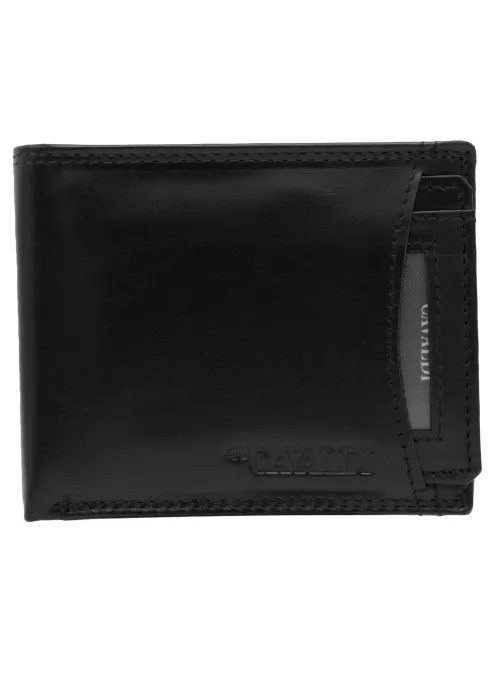 Jednoduchá černá kožená peněženka na karty