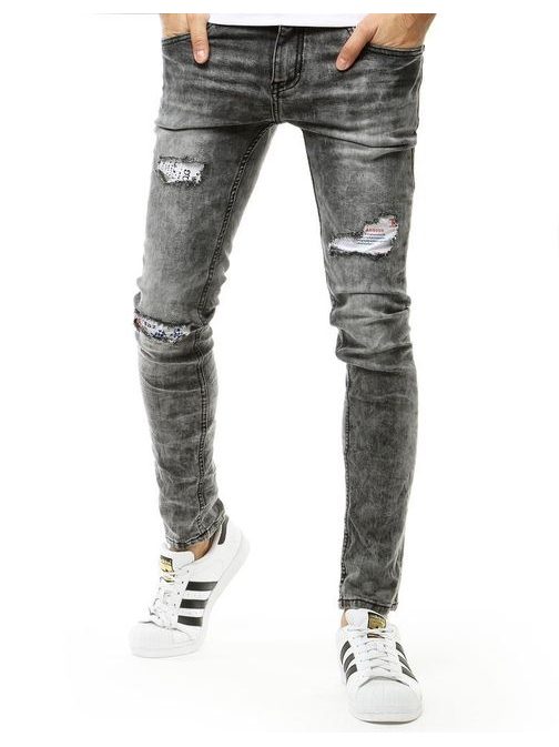 Trendové šedé džíny s podšívkami