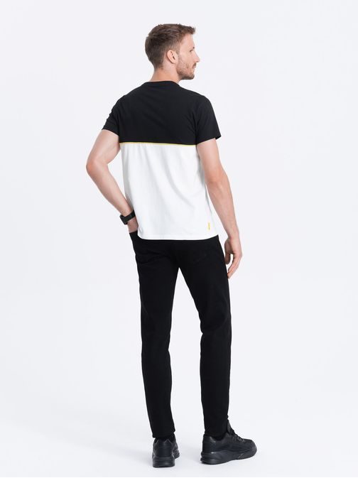 Originální dvojbarevné tričko černo - bílé V2 S1619