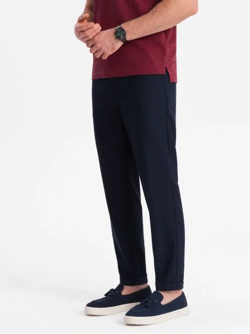 Trendy granátové chinos kalhoty s elastickým pasem V3 PACP-0157