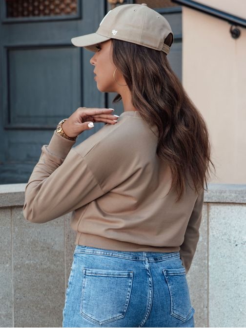 Dámská světle hnědá mikina v jednoduchém provedení Casualvibe