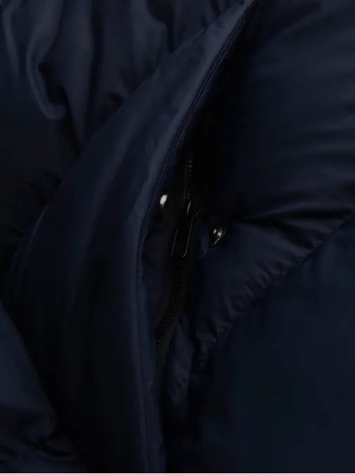 Pánská tmavě modrá prošívaná bunda s kapucí V2 JAHP-0238