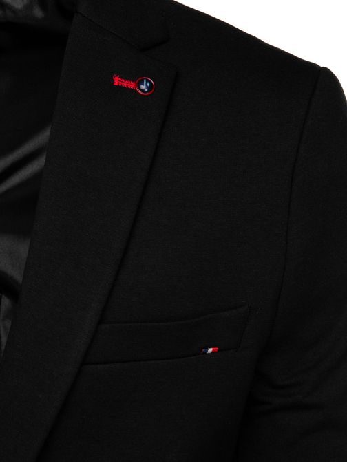 Jednořadé pánské sako v černé barvě