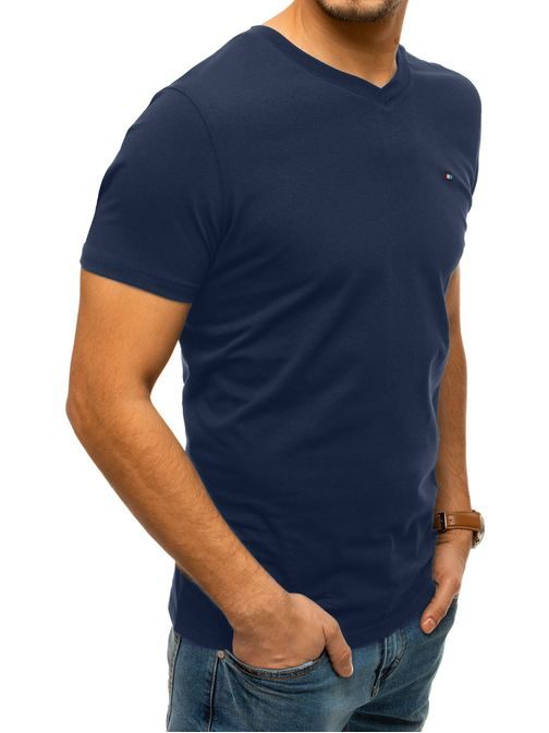 Stylové tričko v granátové barvě s V-výstřihem