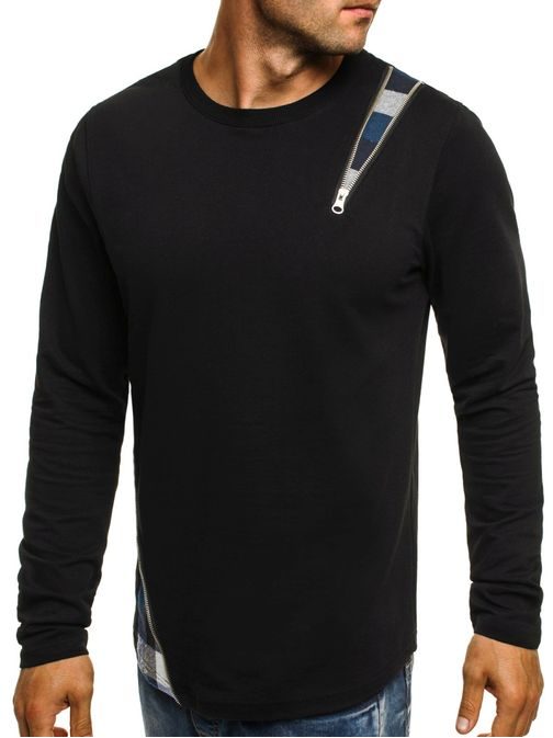Tričko s dlouhým rukávem a kostkovaným vzorem ATHLETIC 754 černo-modré