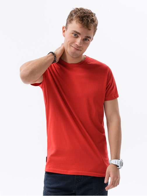 Jednoduché tričko v červeném provedení S1370