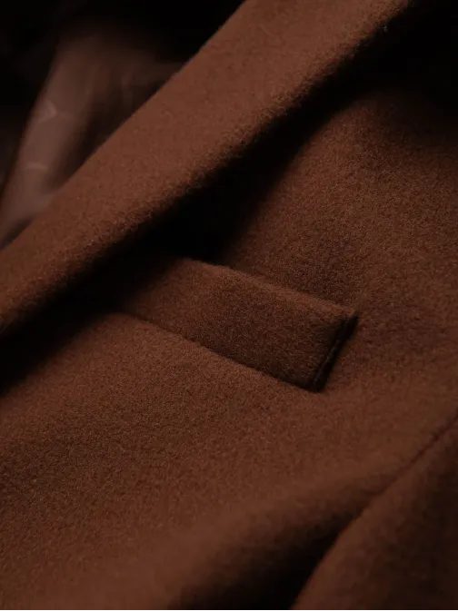 Trendy tmavě hnědé pánské sako V1 BLZB-0118