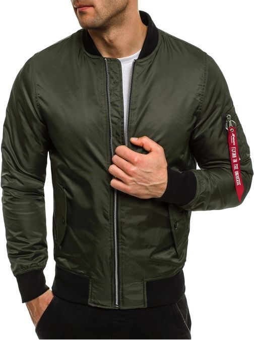 Moderní khaki pánská bunda styl bomber NATURE 4367