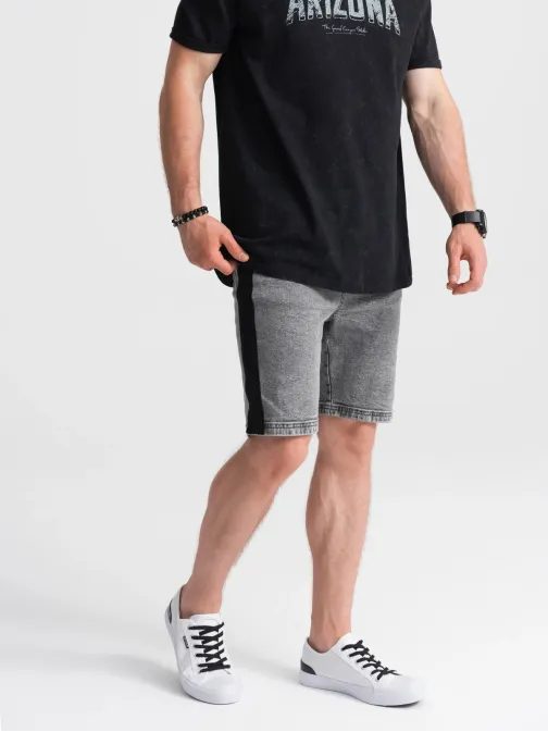 Nádherné šedé riflové kraťasy W363