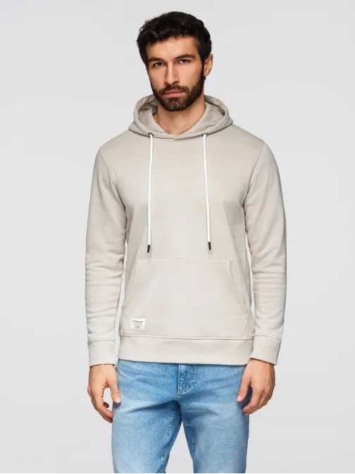 Módní béžová mikina s kapucí SSBN-0270