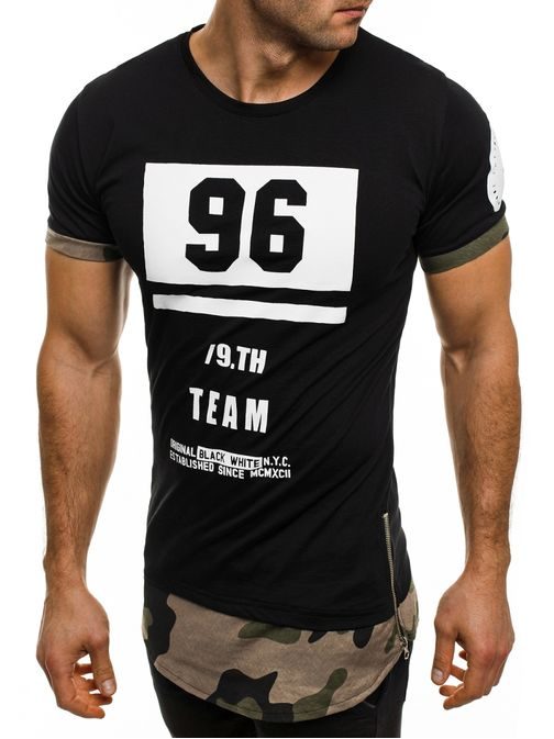 Moderní originální černé tričko BLACK WHITE 1094