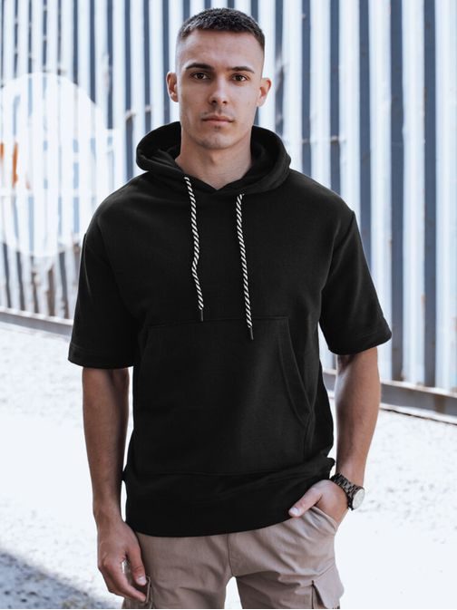 Stylová černá mikina s krátkým rukávem