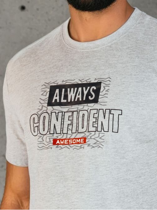 Moderní šedé tričko s potiskem