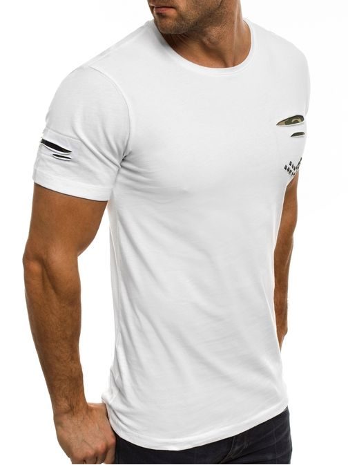 Bavlněné pánské bílé tričko BREEZY 9