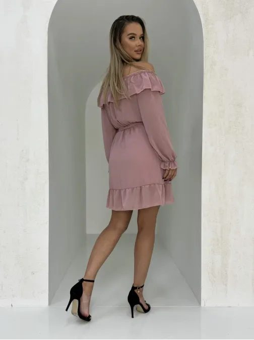 Jedinečné růžové dámské šaty dlr106