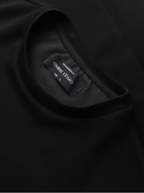 Jednoduchá černá mikina bez kapuce V1 B1722