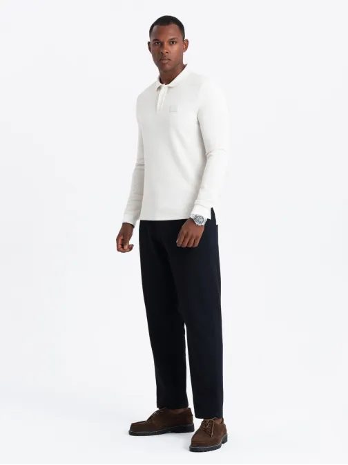 Pánská bílá polokošile s logem V2 POLS-0131