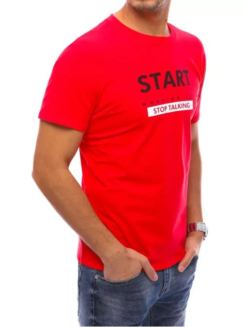 Červené tričko s nápisem Start