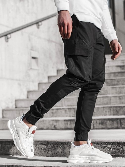 Stylové černé jogger kalhoty G/11131