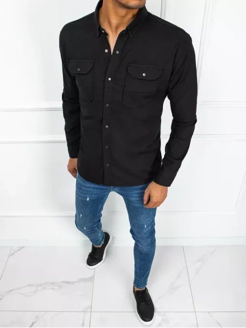 Trendy černá košile s kapsami