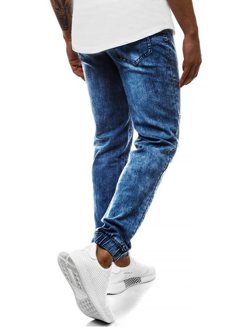 Moderní riflové jogger kalhoty modré  RF/HY355