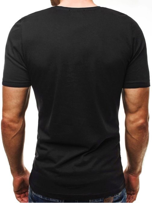 Jednoduché černé moderní tričko Athletic 9039