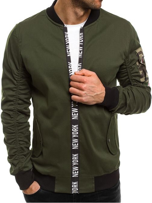 Pánská pohodlná khaki bomber bunda ATHLETIC 830