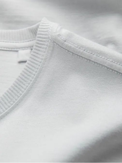 Zajímavé tričko s ozdobnou kapsou světle šedé V10 TSPT-0154