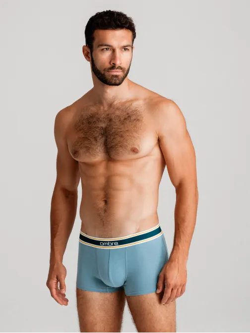 Modré stylové boxerky unbo-0110 (3ks)