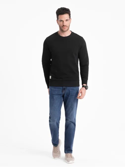 Základní černá mikina bez kapuce V5 SSBN-0175