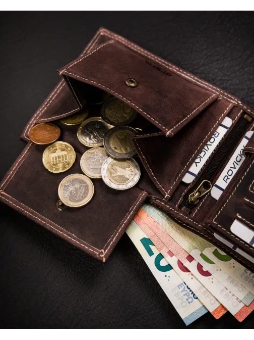 Hnědá pánská kožená peněženka Wild