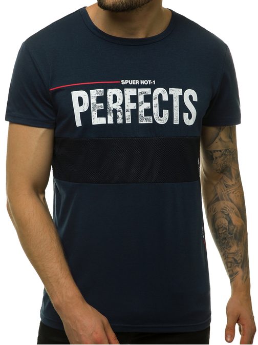Stylové granátové tričko s potiskem PERFECTS JS/SS10908Z